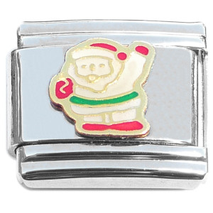 Christmas Santa Waving Italian Charm Christmas Santa Waving Italian Charm