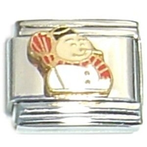 Snowman Red Scarf Italian Charm Snowman Red Scarf Italian Charm