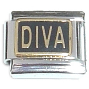 Diva Black Background Italian Charm Diva Black Background Italian Charm