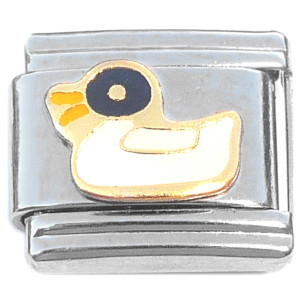 Duck White Black Italian Charm Duck White Black Italian Charm