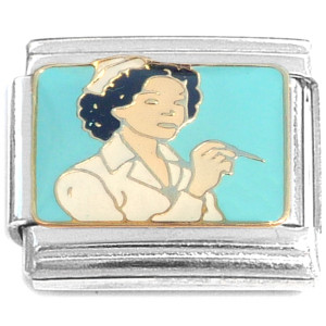 Nurse on Blue Italian Charm Nurse on Blue Italian Charm