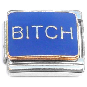 Bitch Dark Blue Italian Charm