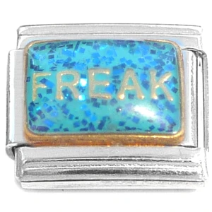 Freak Blue Glitter Italian Charm