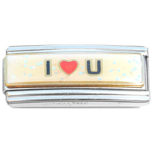 I Love You Glitter Superlink Italian Charm I Love You Glitter Superlink Italian Charm