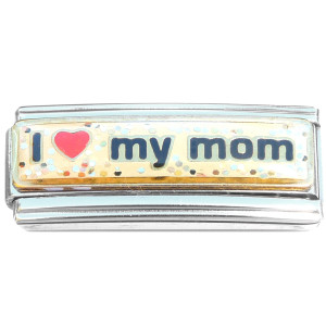 I Love My Mom Glitter Superlink Italian Charm I Love My Mom Glitter Superlink Italian Charm