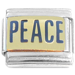 Peace Gold Italian Charm