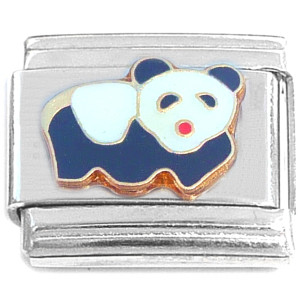 Panda Bear Walking Black White Italian Charm