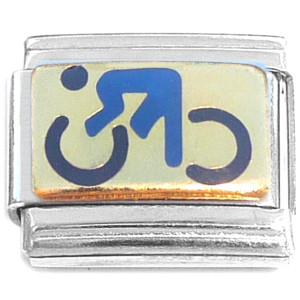 Bicycle Rider Blue on Bike Italian Charm Bicycle Rider Blue on Bike Italian Charm