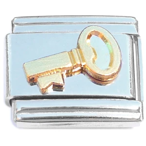 Vintage Key Gold Italian Charm
