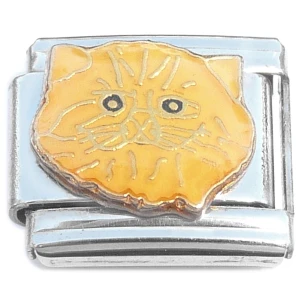 Cute Yellow Cat Face Italian Charm