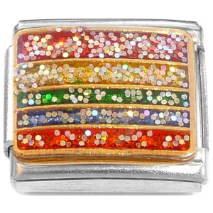 Glitter Rainbow Flag Italian Charm Glitter Rainbow Flag Italian Charm