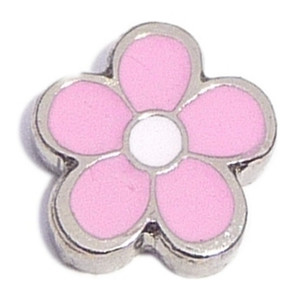 Pink Cute Flower Floating Locket Charm Pink Cute Flower Floating Locket Charm