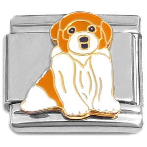 Saint Bernard Puppy Dog Italian Charm Saint Bernard Puppy Dog Italian Charm