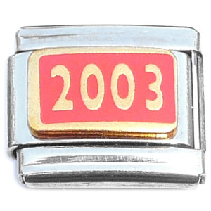 Year 2003 Coral Red Italian Charm Year 2003 Coral Red Italian Charm