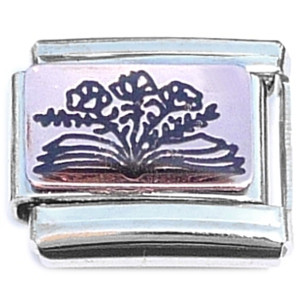 Flowers Book Rosegold Italian Charm