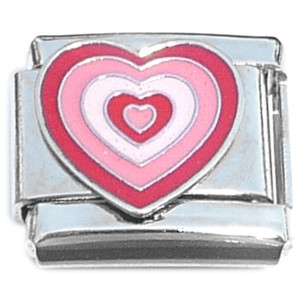 Red Pink White Love Heart Italian Charm Red Pink White Love Heart Italian Charm