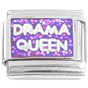 Drama Queen Purple Glitter Italian Charm Drama Queen Purple Glitter Italian Charm