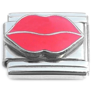 Big Red Lips Kiss Italian Charm