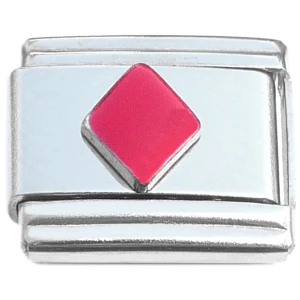 Red Diamond Shape Card Suit Italian Charm