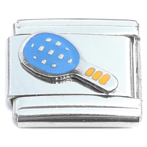 Tennis Racket Blue Yellow Italian Charm