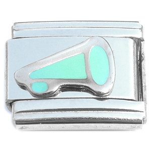 Megaphone Cheer Light Blue Italian Charm