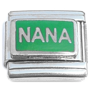 Nana Name Green Italian Charm