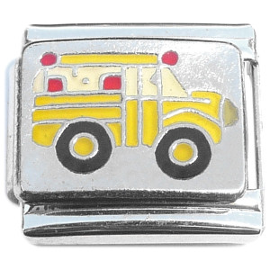 Cute Yellow School Bus Italian Charm Cute Yellow School Bus Italian Charm