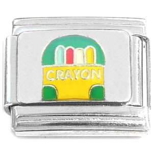 Colorful Crayon Box School Teacher Italian Charm