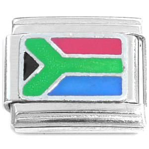 South Africa Flag Enamel Italian Charm South Africa Flag Enamel Italian Charm