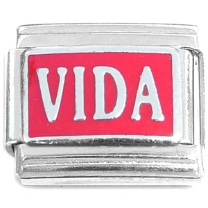 Vida Spanish Live Life on Red Italian Charm