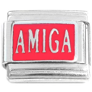 Amiga Spanish Girl Friend on Red Italian Charm Amiga Spanish Girl Friend on Red Italian Charm