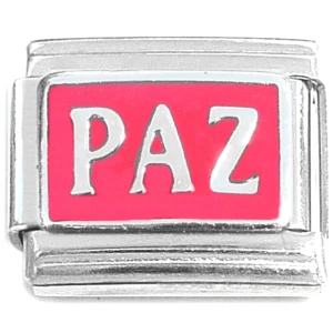Paz Spanish Peace on Red Italian Charm