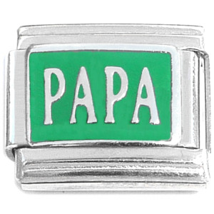 Papa Spanish Dad Father on Green Italian Charm Papa Spanish Dad Father on Green Italian Charm