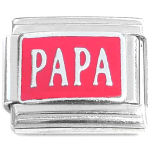 Papa Spanish Dad Father on Red Italian Charm