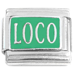 Loco Spanish Crazy on Green Italian Charm