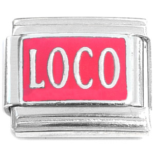 Loco Spanish Crazy on Red Italian Charm Loco Spanish Crazy on Red Italian Charm