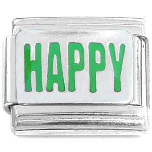 Happy Green Italian Charm