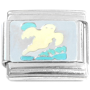 Flying Ghost Spooky Italian Charm Flying Ghost Spooky Italian Charm