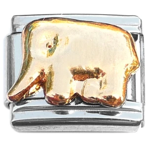 Elephant Walking Gold Italian Charm