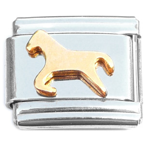 Horse Running Goldtone Italian Charm Horse Running Goldtone Italian Charm