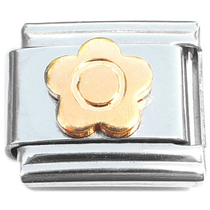 Cute Flower Goldtone Italian Charm Cute Flower Goldtone Italian Charm