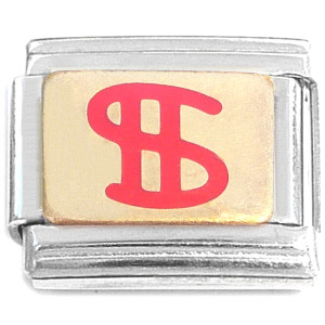 Dollar Sign Red Italian Charm Dollar Sign Red Italian Charm