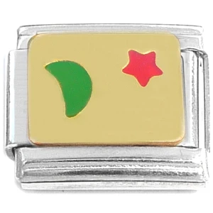 Moon and Star Italian Charm