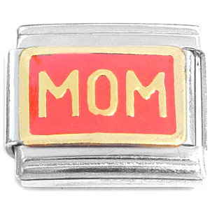 Mom Orange Goldtone Italian Charm Mom Orange Goldtone Italian Charm