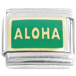 Aloha Hawaii Green Italian Charm