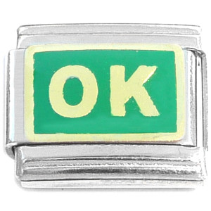 Ok Green Okay Italian Charm