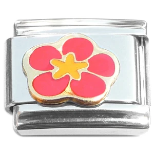 Cute Red Flower Italian Charm