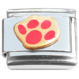 Animal Paw Print Red Italian Charm Animal Paw Print Red Italian Charm