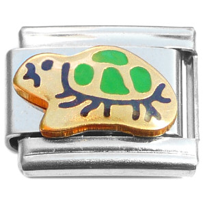 Turtle Green Shell Italian Charm