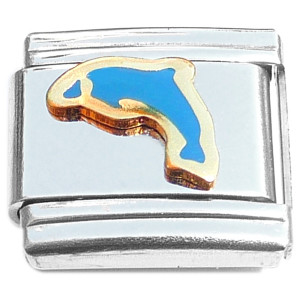 Dolphin Jumping Swimming Italian Charm
